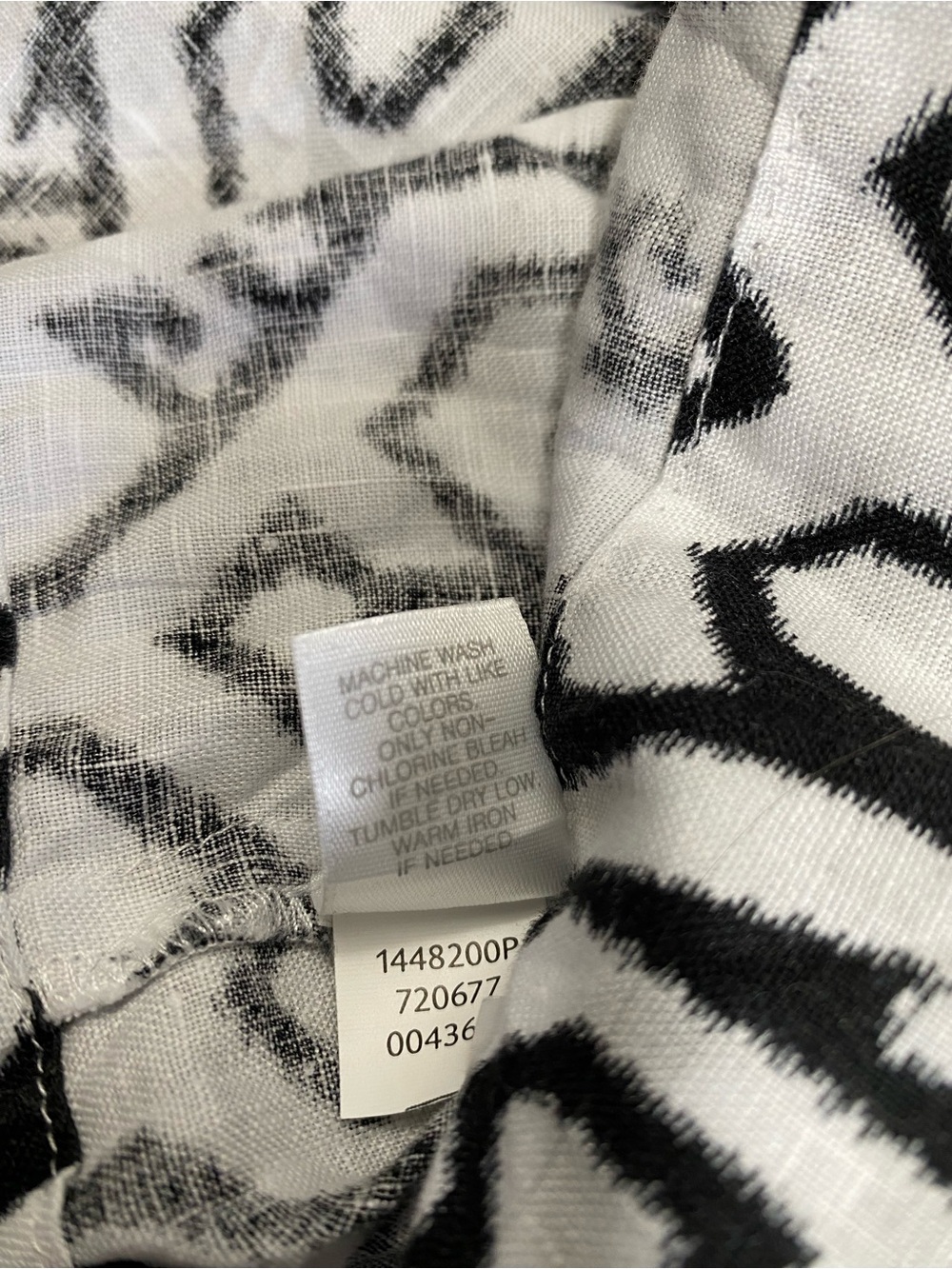 J. Jill Black and White Abstract Linen-Blend Dress Petite Small - Picture 15 of 16